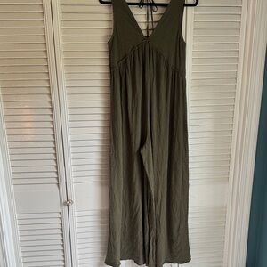 Olive Green Flowy Jumpsuit
